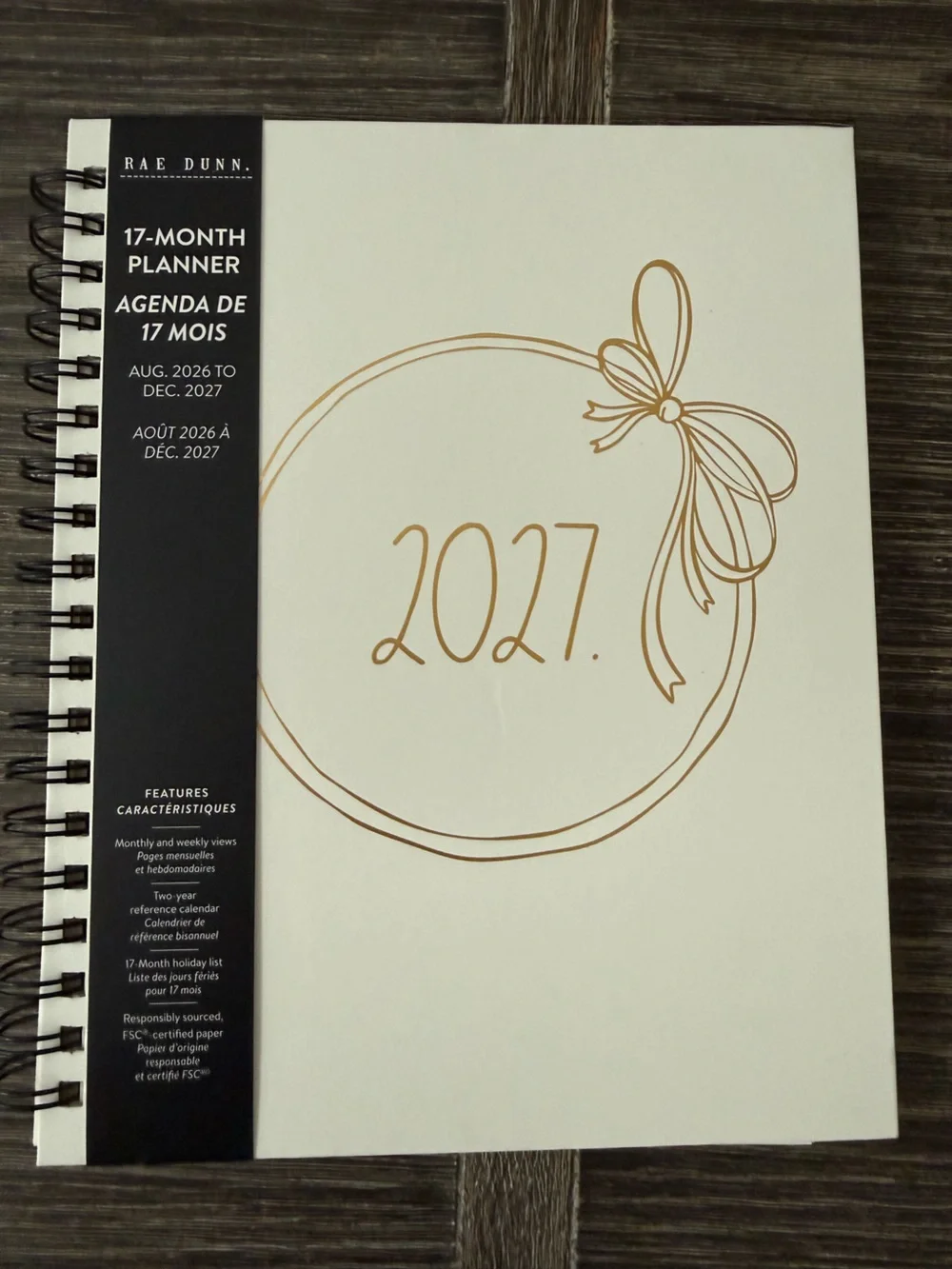NWT Rae Dunn 2027 Hard Cover Planner Smoke Free Home